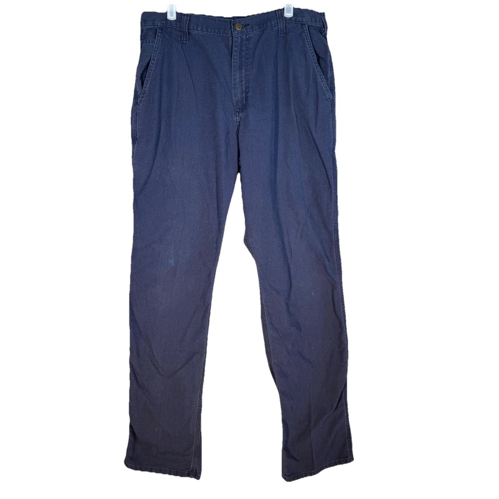 Carhartt Carpenter Pants Mens 36x36 Navy Canvas Dungaree Fit Workwear 383-20